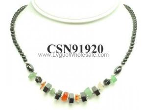 Semi precious Chip Beads Hematite Chip Beads Stone Chain Choker Fashion Women Necklace